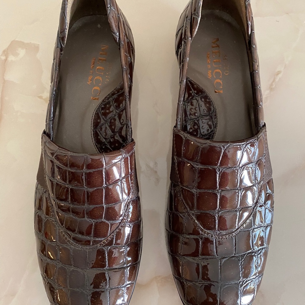 Weston Meucci Croc-Style Womens Flat Sz 7.5S